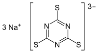 Strukturformel von Trimercapto-s-triazin-trinatriumsalz