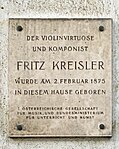 Fritz Kreisler - Gedenktafel