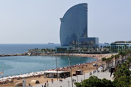 Barcelona coastline in high summer