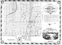 Map of Jersey City, New Jersey, 1848 1848 Jersey City NJ map Rutgers.jpg