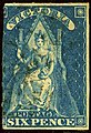 6d blue 1858 issue SG73