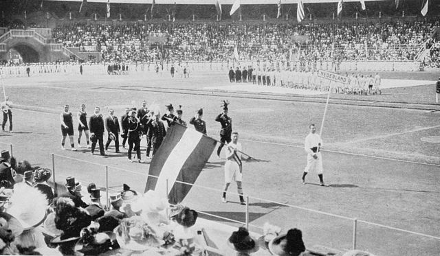 The team of the Netherlands at the opening ceremony.