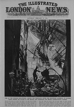 1936. Fire destroys three stages of British and Dominions Studios. From the Illustrated London News 15 February 1936 1936-elstree-film-studio-fire.jpg