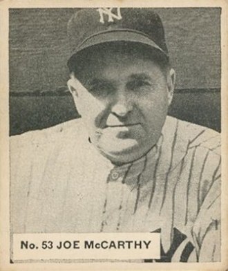 1936 Goudey baseball card of Joe McCarthy