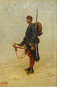 Étude d'uniforme, un clairon de l'infanterie de ligne.