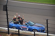 Will Power celebrates on his victory lap. 2018Indy500WillPowerWinner.jpg