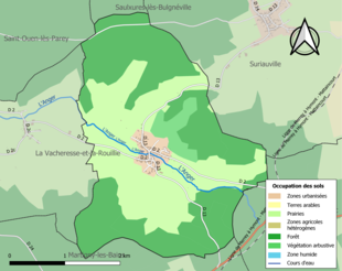 Barevná mapa znázorňující využití půdy.