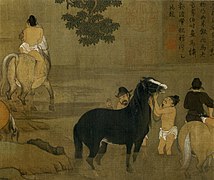 Купание коней. сер. 1290-х. Деталь свитка. Гугун, Пекин