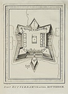 18th-century layout of Fort Rotterdam AMH-8028-KB Floor plan of Fort Rotterdam at Makassar.jpg