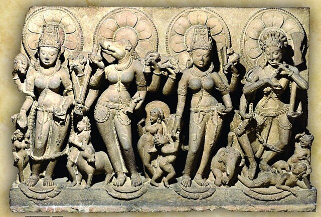 A panel depicting the Saptamatrikas, Kannauj, 9th-10 century, Pratihara dynasty