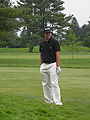 Aaron Baddeley waiting to hit his second shot on the 4th hole of the Congressional Country Club during the Earl Woods Memorial Pro-Am prior to the 2007 AT&T National tournament