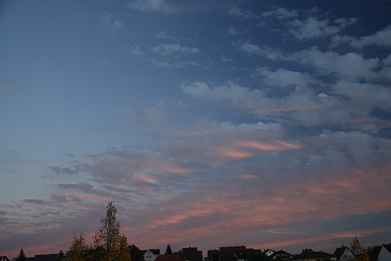 File:Abendrot an Virga bzw. Unterseiten von Altocumulus.jpg