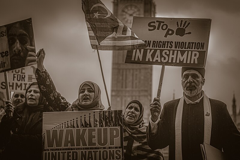 File:Activists demanding an end to human rights violations in Kashmir during a protest in central London.jpg