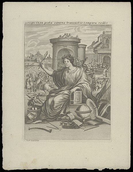 Print of Clio, made in the 16th–17th century. Preserved in the Ghent University Library.