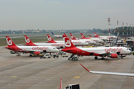 Air Berlin aircraft at Terminal C of Berlin Tegel Airport in September 2014