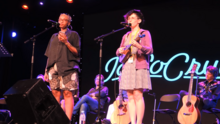 Grae performing with Molly Lewis in 2019 All My Teeth -- Molly Lewis and Jean Grae at the first Red Team show on JoCo Cruise 2019.png