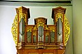 Altwied, Antoniuskapelle, Orgelprospekt von 1740 mit Akanthus und Rocaillen.jpg