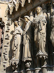 Archangel Gabriel at the façade of the Cathedral of Reims