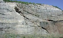 Old fault exposed by roadcut near Hazleton, Pennsylvania, along Interstate 81 include faults that are common in the folded Appalachians. Appalachian fault.jpg