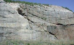 Old fault exposed by roadcut near Hazleton, Pennsylvania along Interstate 81 include faults that are common in the folded Appalachians. Appalachian fault.jpg