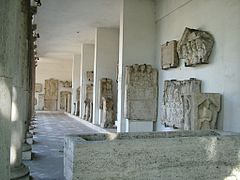 Le lapidarium du musée d'Aquincum.