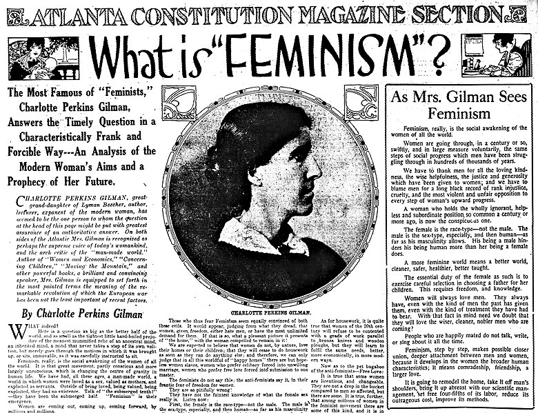 File:Articles by and photo of Charlotte Perkins Gilman in 1916.jpg