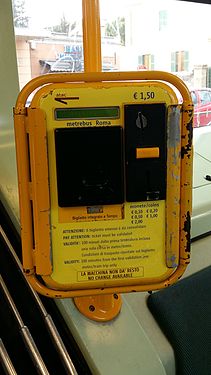Atac ticket machine of (metro,bus,train) in rome