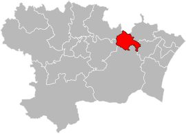 Situation of the canton of Le Lézignanais in the department of Aude