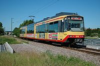 Zweisystem-Triebwagen vom Typ GT8-100D/2S-M für das Karlsruher Stadtbahnnetz
