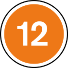 Orange circle with 12 in centre
