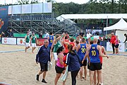 Deutsch: Beachhandball Europameisterschaften 2019 (Beach handball Euro); Tag 3: 4. Juli 2019 – Männer, Platzierungsrunde Gruppe IV, Schweden-Nordmazedonien 2:0 (20:10, 32:15) English: Beach handball Euro; Day 3: 4 July 2019 – Men Consolation Round Group IV – Sweden-North Macedonia 2:0 (20:10, 32:15)