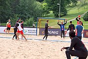 Deutsch: Beachhandball Europameisterschaften 2019 (Beach handball Euro); Tag 3: 4. Juli 2019 – Männer, Hauptrunde Gruppe II, Frankreich-Kroatien 0:2 (16:24, 10:27) English: Beach handball Euro; Day 3: 4 July 2019 – Men Main Round Group II – France-Croatia 0:2 (16:24, 10:27)