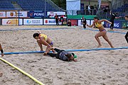 Deutsch: Beachhandball Europameisterschaften 2019 (Beach handball Euro); Tag 3: 4. Juli 2019 – Frauen, Hauptrunde Gruppe II, Deutschland-Spanien 1:2 (18:24, 24:14, 8:9) English: Beach handball Euro; Day 3: 4 July 2019 – Women Main Round Group II – Germany-Spain 1:2 (18:24, 24:14, 8:9)