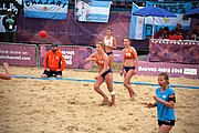 Deutsch: Beachhandball bei den Olympischen Jugendspielen 2018; Tag 5, 10. November 2018; Mädchen, Hauptrunde - Chinese Taipei (Taiwan)-Niederlande 1:2 English: Beach handball at the 2018 Summer Youth Olympics at 11 October 2018 – Girls Main Round – Chinese Taipei (Taiwan)-Netherlands 1:2