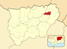 Locatie van de gemeente Beas de Segura op de kaart van de provincie