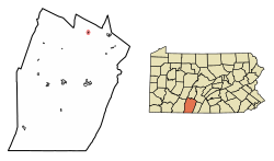 Bedford County Pennsylvania Incorporated and Unincorporated areas Woodbury Highlighted.svg