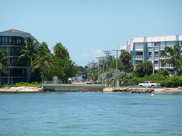 The beginning of SR A1A (Milestone 0) at Bertha Street in Key West