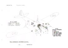 Page from Bell YFM-1 and YFM-1B handbook (T.O.-01-110HA-1) showing emergency equipment and exits. Bell YFM-1 Airacuda eme.jpg