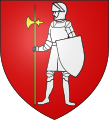 Ein Ritter mit Hellebarde auf einem Wappen