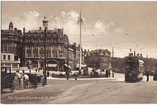 Bournemouth Corporation Tramways tram no 47 in The Square ca. 1910 Bournemouth, The Square.jpg