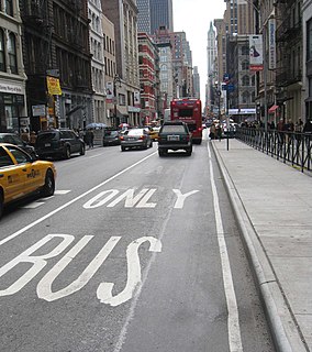 <span class="mw-page-title-main">Bus lanes in New York City</span> Bus priority system