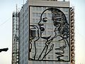 Close up of Eva Perón image