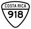 Road shield of Costa Rica National Tertiary Route 918