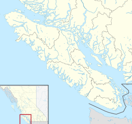 Map showing the location of Qualicum National Wildlife Area