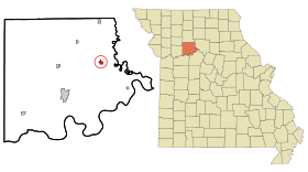 Carroll County Missouri Incorporated and Unincorporated areas Bosworth Highlighted.svg