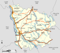 Carte de la Nièvre (routes, cours d'eau, villes)