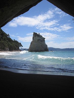 beach of Cathedral Cove, New Zealand