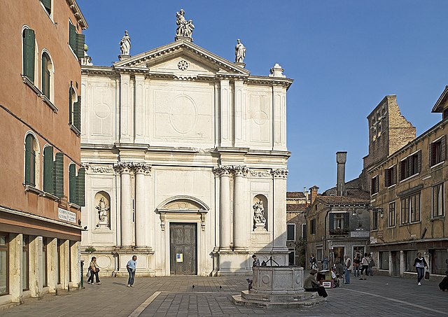 Campanile of San Giovanni Elemosinario (1531) church San Polo district  Venice the Veneto Italy Europe Stock Photo - Alamy