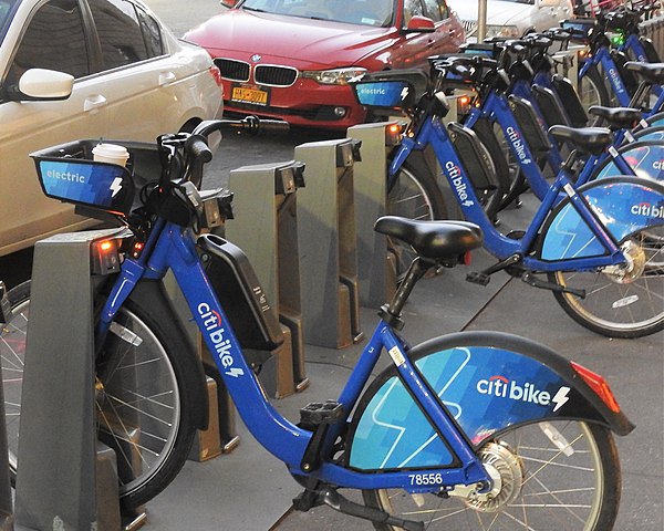 E-bikes. Red light indicates not for use.