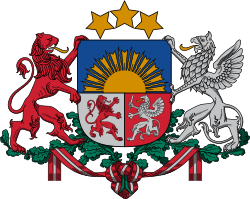 Escudo de armas grande de Letonia.